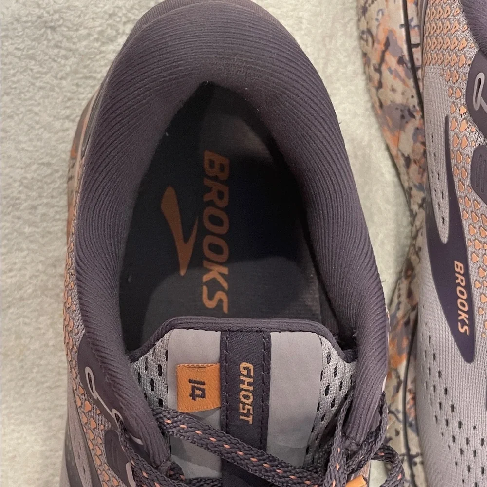 Brooks Ghost 14 Running Shoes Purple and Peach accents in color. - Picture 4 of 7
